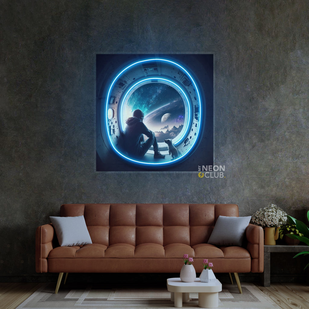 Astronaut In The Spacecraft Neon Pop Art Néon Personnalisé | Enseigne LED Au Maroc – MyNeonClub