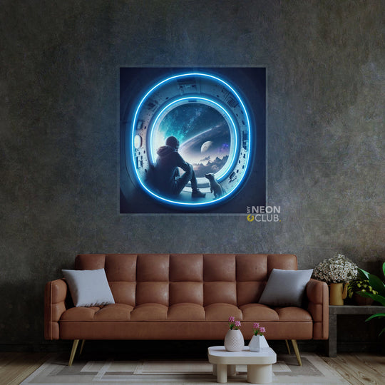 Astronaut In The Spacecraft Neon Pop Art Néon Personnalisé | Enseigne LED Au Maroc – MyNeonClub