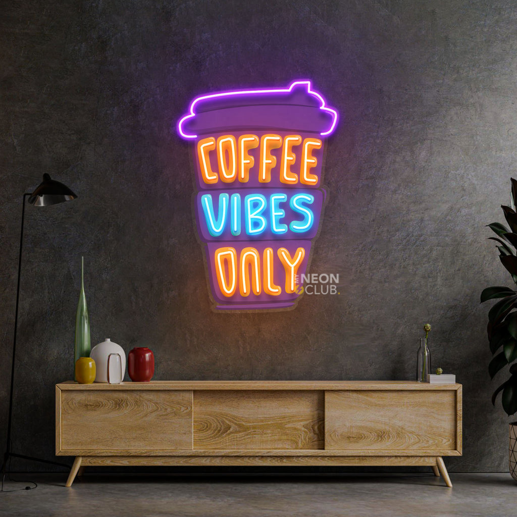 Coffee Vibes Only Neon Pop Art Néon Personnalisé | Enseigne LED Au Maroc – MyNeonClub
