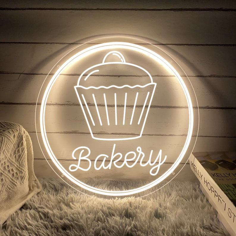 Engraved Cupcake Bakery Neon Néon Personnalisé | Enseigne LED Au Maroc – MyNeonClub