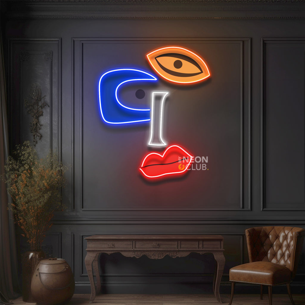 VISAGE lumineux Pop Art – Néon décoratif – MYNEONCLUB – Casablanc
