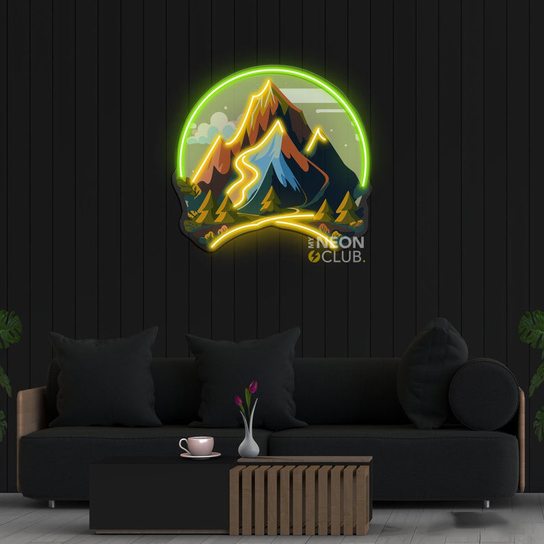 Mountain Neon Pop Art Néon Personnalisé | Enseigne LED Au Maroc – MyNeonClub