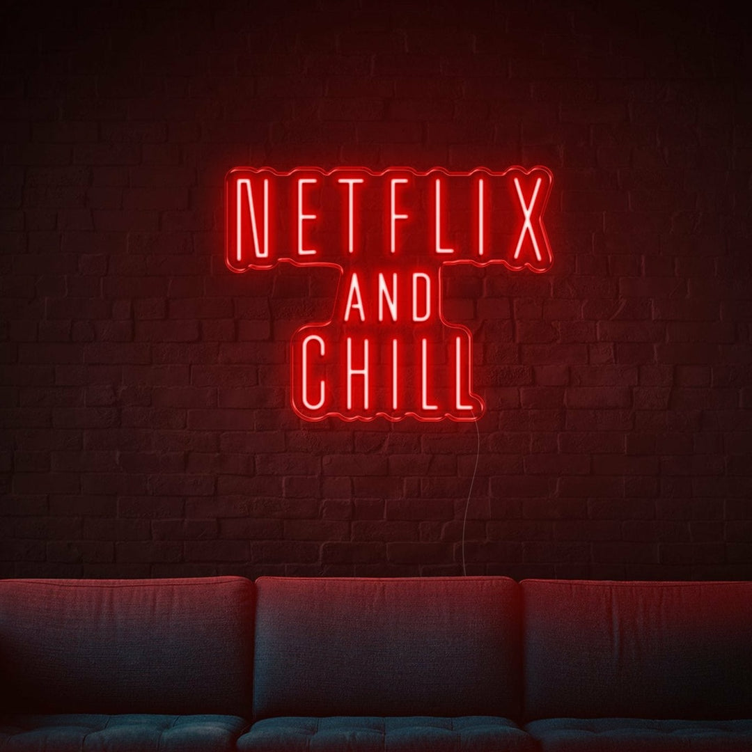 NETFLIX AND CHILL Néon Personnalisé | Enseigne LED Au Maroc – MyNeonClub