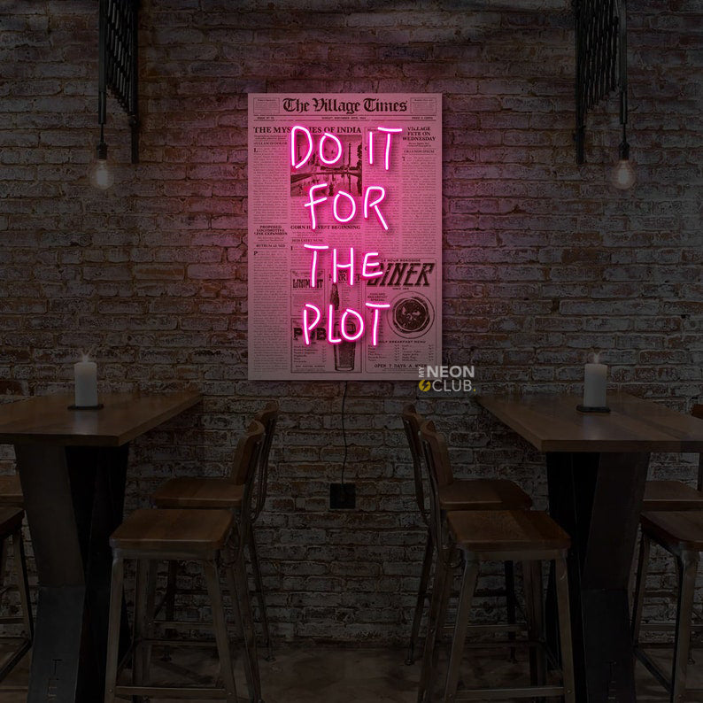Do it for the plot on Newspaper neon Pop Art