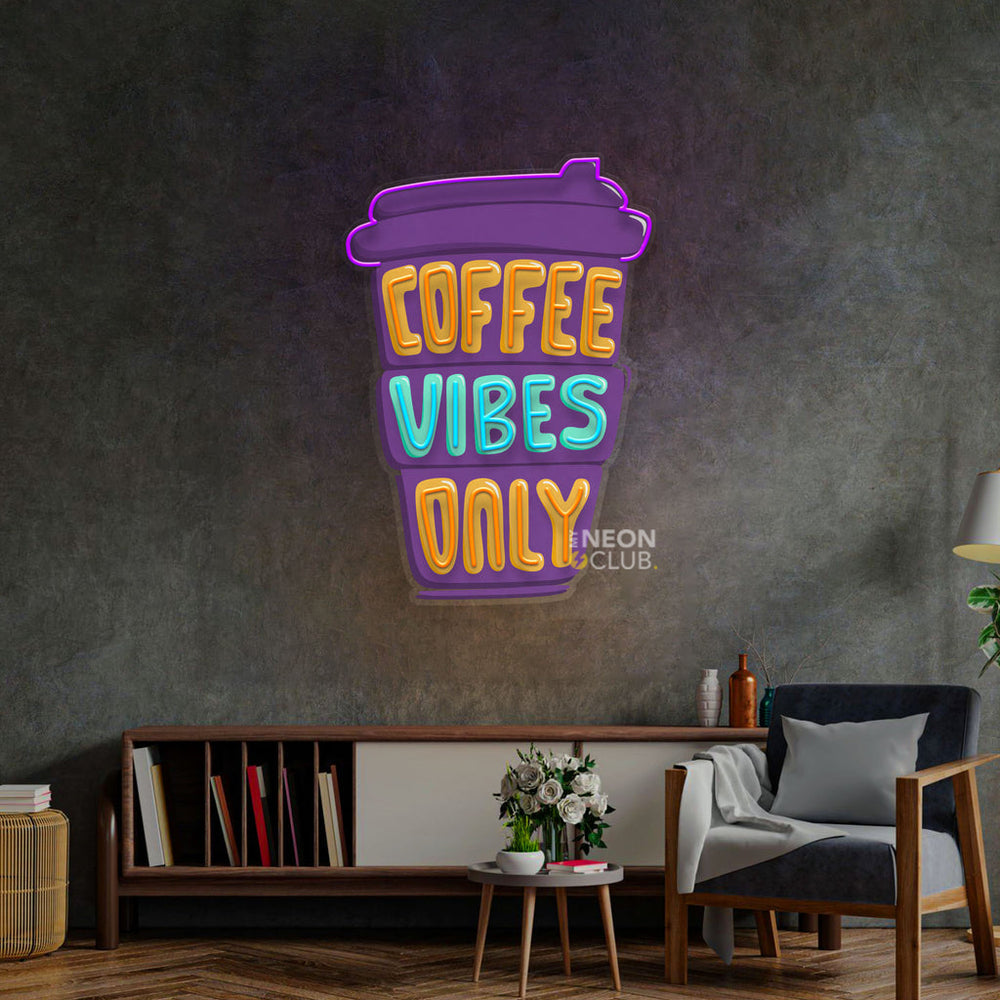Coffee Vibes Only Neon Pop Art