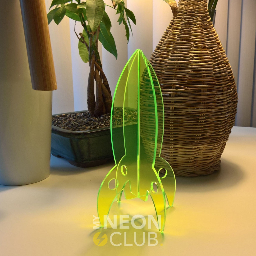 Neon Acrylic Sculpture - Rocket