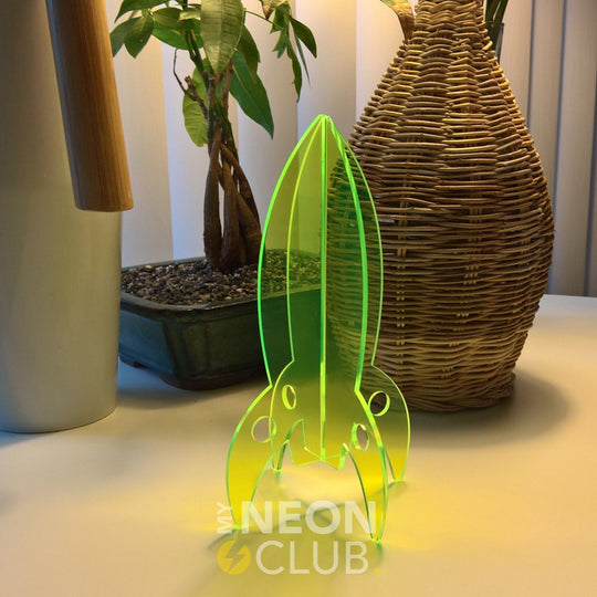 Neon Acrylic Sculpture - Rocket