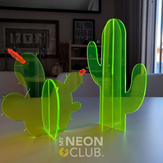 Neon Acrylic Sculpture - Cactus