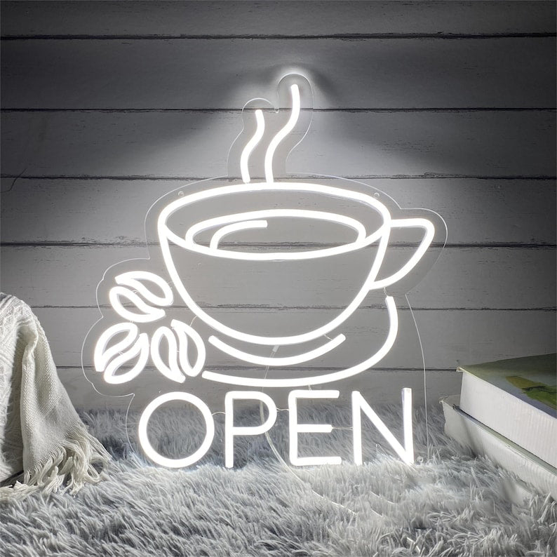 Coffee Cup Open Neon