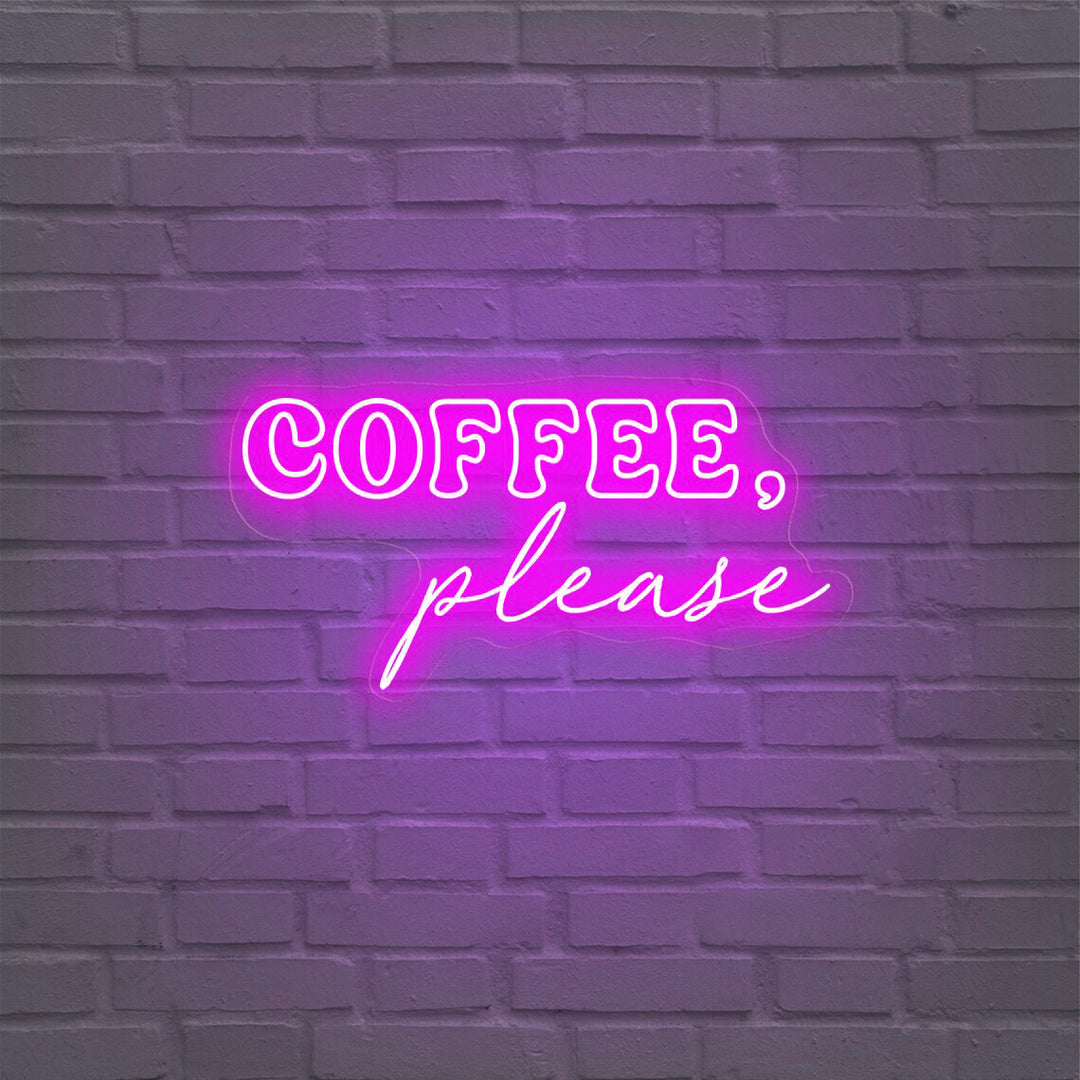 Coffee please wall Neon