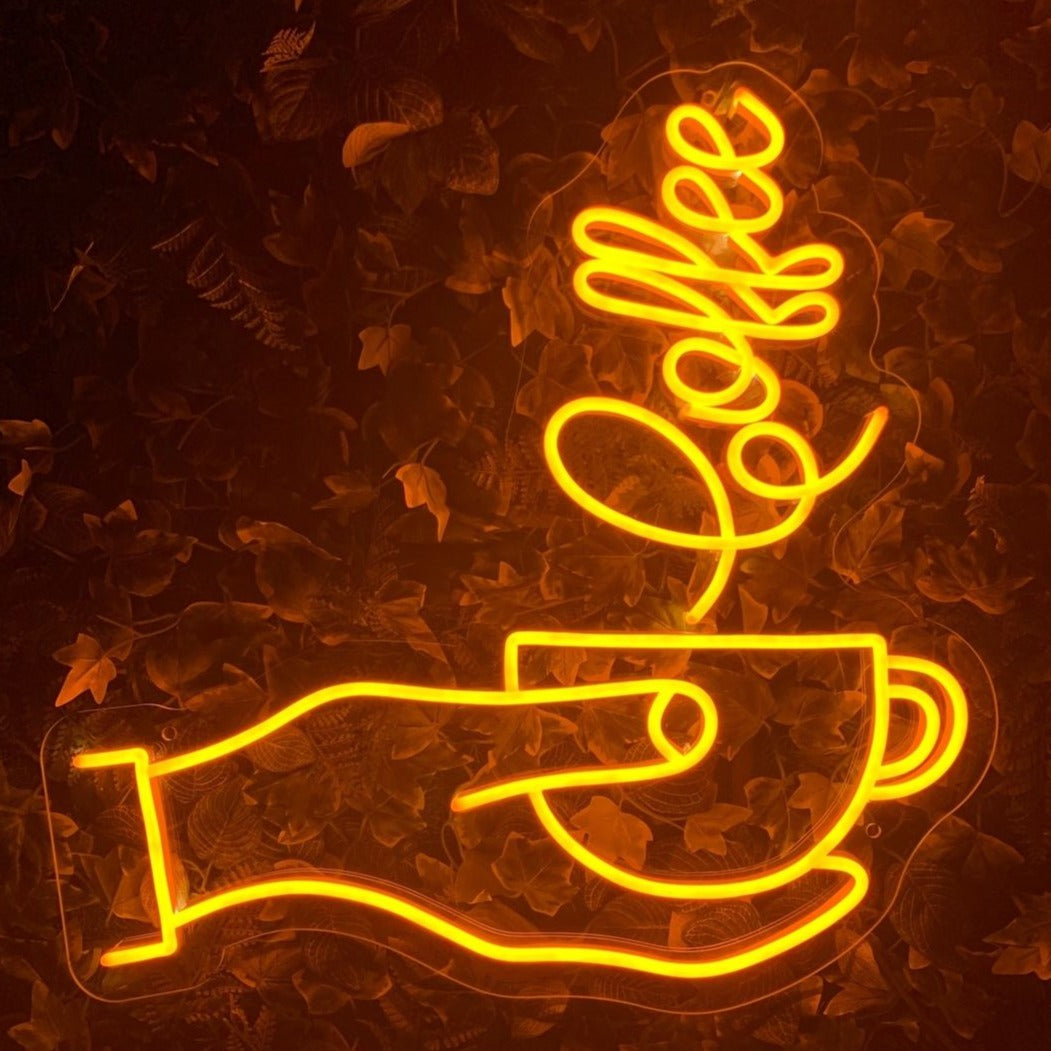 Hot Coffee Néon Personnalisé | Enseigne LED Au Maroc – MyNeonClub