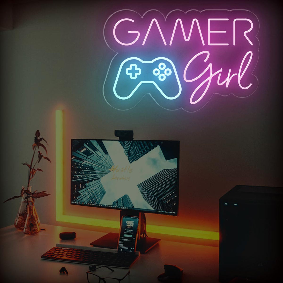 Pink Gamer Girl Neon