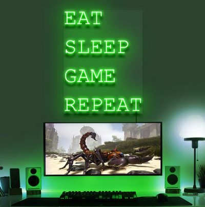 Eat Sleep Game Repeat - Maroc neon sign