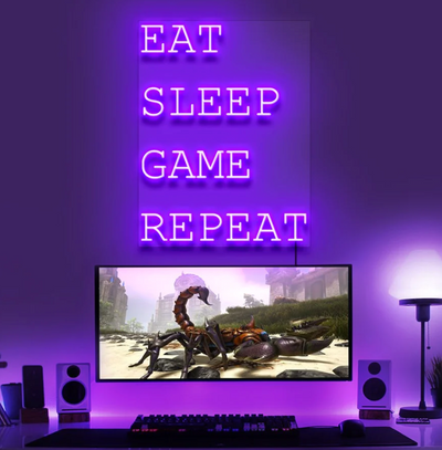 Eat Sleep Game Repeat - Maroc neon sign