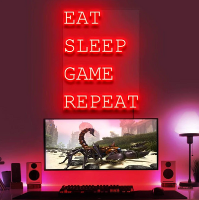 Eat Sleep Game Repeat - Maroc neon sign