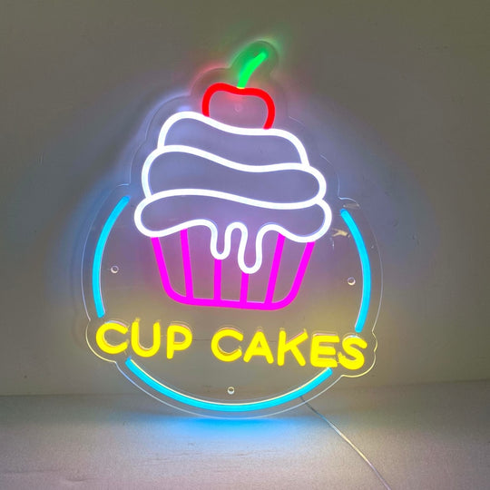 Cupcake Neon sign, Neon sign, Bakery decor, Cupcake-themed signage, Vibrant lighting, Stylish ambiance, Illuminated sign, Trendy neon sign, Chic bakery, Sweet atmosphere