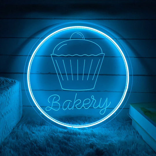Engraved Cupcake Bakery Neon