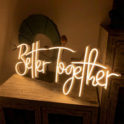 Better Together Enseignes au néon Décoration de mariage