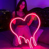 Signe néon LED "Coeur - Heart Drip"